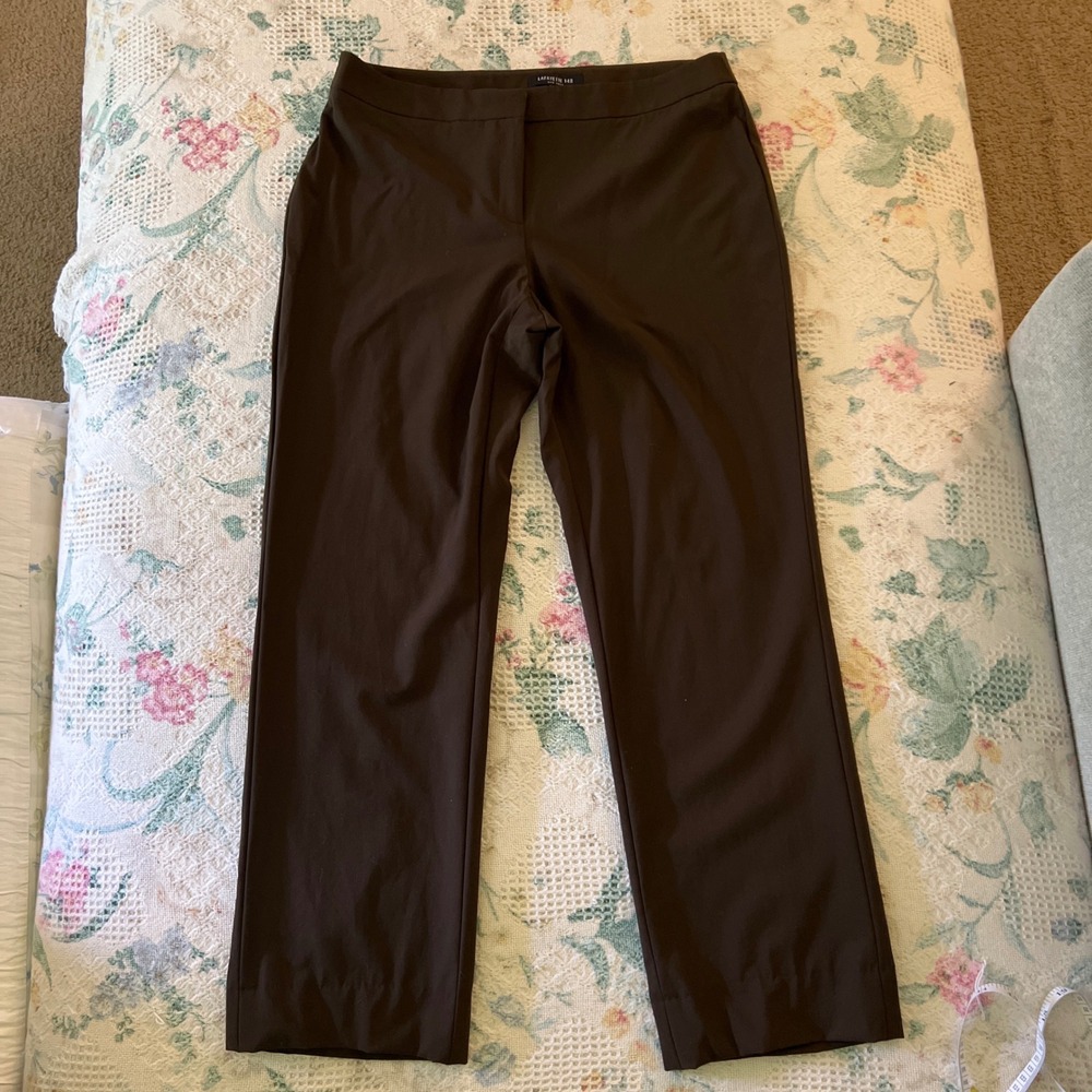 Lafayette 148 New York Brown Wool Blend Straight Leg Dress Pants Womens Size 6